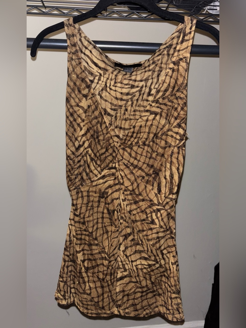 Express Women’s Animal Print V-Neck Sleeveless Polyester Shirt Dress Size S